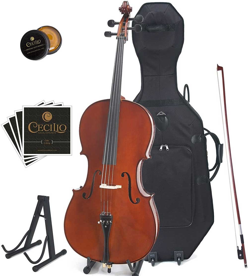 Cecilio CCO-500 Ebony Fitted Flamed Solid Wood Cello